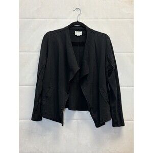 Caslon Black Waterfall Open Front Jacket Women’s XL 100% Cotton Long Sleeve